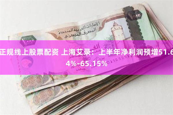 正规线上股票配资 上海艾录：上半年净利润预增51.64%-65.15%