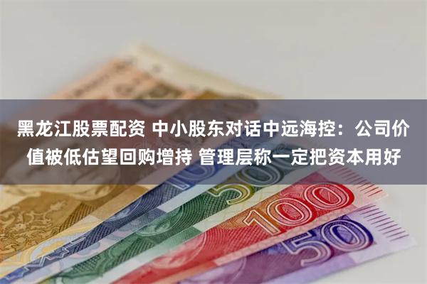 黑龙江股票配资 中小股东对话中远海控：公司价值被低估望回购增持 管理层称一定把资本用好